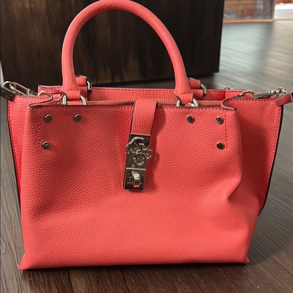 Coral Leather Handbag